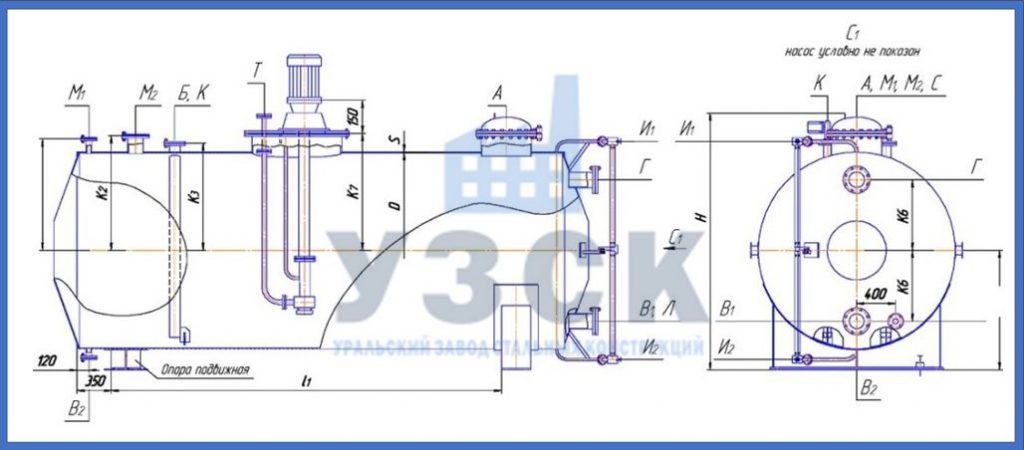 Чертеж емкости ГКК в Тюмени